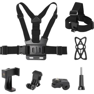 Mobile Phone Chest Strap Harness Mount Head Strap Holder Kit for POV/VLOG,Cell Phone Clip Compatible with iPhone,Samsung,GoPro Hero 9, 8,7, 6, 5, 4, 3,2, 1,AKASO,DJI Osmo,and Action Cameras