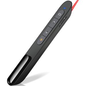 DINOSTRIKE Wireless Presenter Remote Presentation Clicker,RF 2.4GHz USB Presentation Pointer with Volume Control Slide PowerPoint Clicker for Computer Laptop Mac