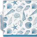 100 Pack Sea Shell Paper Napkin Blue Ocean Beach Shell Disposable Napkins Summer Nautical Luncheon Napkins Under the Sea Decorative Dinner Hand Napkin for Party Supplies, 6.5 x 6.5 Inch