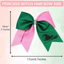 4Pcs Cute Hair Clips Pink Green Bow Blue Pink Blue Polka dot Bow for Women Princess Witch Hair Accessories for Halloween Christmas Gifts