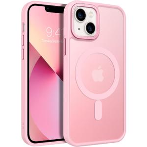 BENTOBEN for iPhone 13 Mini Phone Case, iPhone 13 Mini Case [Compatible with Magsafe] Translucent Matte Magnetic Slim Shockproof Women Men Protective Cover for iPhone 13 Mini 5.4" 2021, Tender Pink