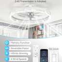 addlon Ceiling Fans with Lights and Remote, 20'' Low Profile Ceiling Fans, 3000-6000K Dimmable Modern Flush Mount LED Fan Light, Fandelier Ceiling Fan for Bedroom, Kitchen, Living Room, White