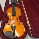 Mendini by Cecilio 14 Inch Solid Wood Viola Set for Beginners - Hand Carved Acoustic Viola Kit with Hard Case, Bow, Rosin, Bridge and Extra Strings (brown)