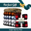 PAVILIA Black and Red Buffalo Plaid Fleece Throw Blanket for Couch, Soft Checkered Flannel Blanket for Sofa, Plaid Christmas Couch Throw Bed, Warm Cozy Decorative Blanket Fall Decor Gift, 60x80