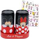 Disney Kitchen Accessories Bundle - Mickey and Minnie Salt and Pepper Shakers Plus Stickers