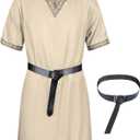 Mens Medieval Costume Viking Pirate Tunic Knight Warrior Renaissance Shirts with Belt (Medium, Beige)