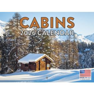 Cabin Calendar 2026 Monthly Wall Calender 12 Month | American Made In The USA