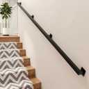 8FT Stair Railing Indoor Outdoor, 500LB Heavy-Duty Wall Mounted Handrail