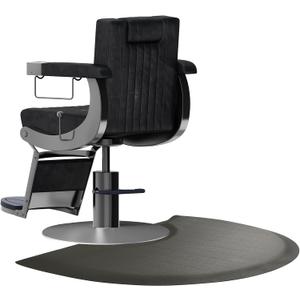 Salon mats for Hair Stylist 35.8"x27.9" Barber Shop Anti-Fatigue Salon Chair Mat - Black Semi Circle Hair Floor mats - 1/2" Thick Comfort Salon Standing Floor Mat, Hair Cutting Hairdressing Equipment