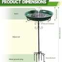 Solar Powered Metal Bird Bath with Fountains for Hummingbirds,Stable Stylish Design with 5-Prong Base Metal Stake Bird Baths for Outside Lawn Patio Yard Garden