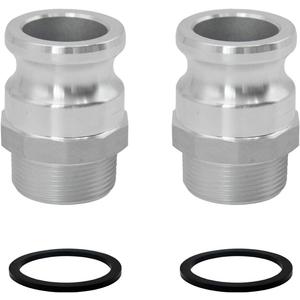 SAFBY 2 PCS Aluminum Global Type F Cam and Groove Hose Fitting, Plug x NPT Male with 2 PCS Camlock Gasket Fitting (1.5")