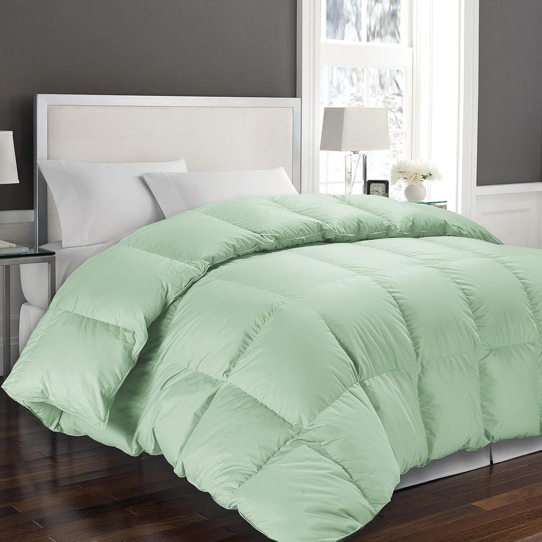 Blue Ridge Home Fashions, Inc. 1000 Thread Count Solid White Down Fiber Full-Queen in Sage Color DOWN/DOWN DOWN/DOWN BLEND COMFORTER,