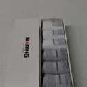 BERING Men's Athletic Cushion Quarter Socks (6 Pairs) (9-12, White/Grey)