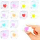 12 Pack Valentines Squishy Stress Cube Squeeze Toy, Sensory Stress Balls Fidget Toys for Adults Kids Class Valentine Day Card Gifts Bulk Valentine Party Favors