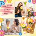 Motipuns 24 Set Mother's Day Flower Bouquet Craft Kit DIY Spring Flower Paper Crafts Make Your Own Floral Bouquet Tulip Handmade Exchange Gift for Home Activities Mom Teacher Appreciation