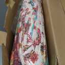 Boho Style Twin Size Quilt Set Reversible Bohemian Floral Strip Quilt Beddding Set, Soft and Lightweight Bedspread for All Season,XL Twin Bed Coverlet with 1 Matching Pillow Sham (2 Pieces)