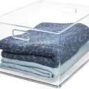 iDesign Recycled Plastic Stackable Storage Bin with Handles - Clear