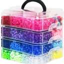 4300 Pcs Pony Beads, Multi-Colored Rainbow Beading Supplies for Crafts and Friendship Bracelets Jewelry Making, 24 Assorted Colors Beads for Hair Braids (Boxed) 