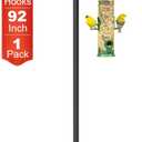 4-Hooks Shepherds Hooks for Outdoor, 92" Heavy Duty Bird Feeder Pole with 5 Prongs Base, Adjustable Garden Hook for Hanging Solar Light, Lanterns, Plant, 1pack