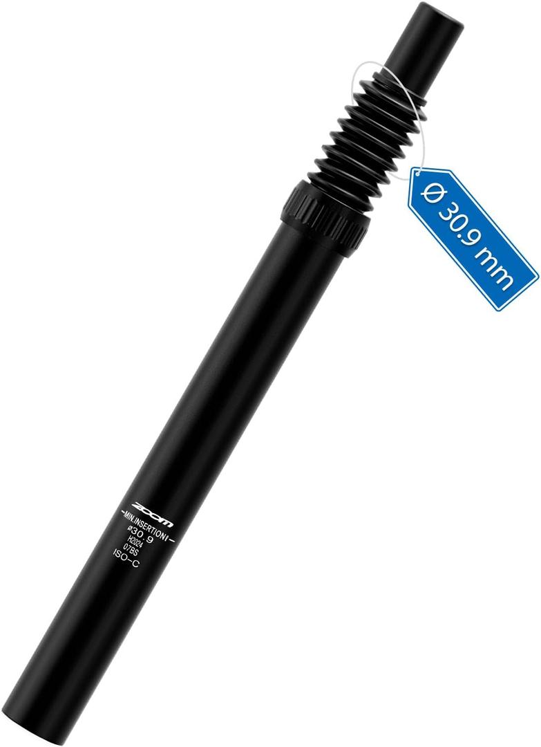 Zoom Bike Suspension Seatpost：30.9X 350 mm Shock Absorber Damper Bicycle Seat Post ,with Suspension Headless for E-Bike MTB BMX