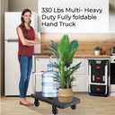 Folding Hand Truck, 330 Lbs Heavy Duty Luggage Cart, Portable Push cart Dolly with Adjustable Handle for Auto, Luggage, Personal, Travel, Moving Shopping and Office Use