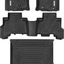 YITAMOTOR Floor Mats & Cargo Liner Set Fit for Toyota 4Runner 2024, Custom Fit TPE All-Weather Floor Liners 2013-2024 Toyota 4Runner 5 Passenger Model w/o Sliding Rear Tray, Black