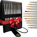 MyArtscape Miniature Paint Brushes with Holder, Set of 12 for Detail & Fine Point Painting - use with Acrylic, Watercolor, Oil, Gouache - for Pinstriping & Lettering - Art Supplies