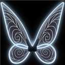 quescu Light up Fairy Wings for Adults,Electroluminescent Wire LED Butterfly Wings for Girls Women, Halloween Costume Dress Up (White)