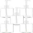 Youngever 5 Pack Clear Plastic Square Pump Bottles, Refillable Plastic Pump Bottles for Dispensing Lotions, Shampoos (8 Ounce Clear)