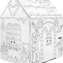 Easy Playhouse Gingerbread House - Kids Art & Craft for Indoor Fun, Color Favorite Holiday Sweets & Winter Friends Decorate & Personalize a Cardboard Fort, 32" X 26. 5" X 40. 5"