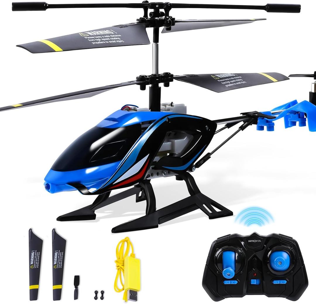 RC Helicopter, 2.4G Remote Control Helicopter with LED Lights, Sky Rover Vigilante, Indoor Outdoor Remote Control Helicptero Toy for 8 9 10 11 12+ Year Old Boys Gifts, Blue