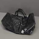 Women's Large PVC Tote Bag Letters Print Handbags Paper Shoulder Bag Clear Shopping Hobo Bag (Black)