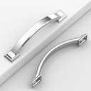 Coinkoly 10 Pack Chrome Cabinet Pulls 4''(102mm) Hole Centers, Hardware for Cabinets, Kitchen Cabinet Handles, Arch Cabinet Handles for Bathroom Dresser Drawer Handles