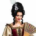 STfantasy 60s Beehive Wig – Pinup & Dragqueen Curly Wig for Women, Victorian Hair Style, Dramatic Volume, Flirty Curls, Party & Costume Essential, Heat Resistant Fiber(Black)