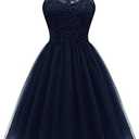 Dressystar Women's Short Halter Cocktail Party Dress Lace Tulle Homecoming Prom Gown,XL