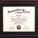GraduationMall 8.5x11 Diploma Frame with Black over Gold Mat or Display 11x14 Certificate without Mat,Solid Wood & Tempered Glass,Cherry Finish with Gold Trim