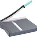 Paper Cutter, Paper Slicer with Safety Guard and Blade Lock, 12" Cut Length Guillotine Paper Cutter with 16 Sheet Capacity, Paper Cutters and Trimmers for Cardstock Cardboard (Gray) (Black)