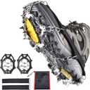 Azarxis Walk Traction Ice Snow Cleat Treads Grips Grippers Crampons Creepers with 19 Spikes for Shoes Boots Men Women Walking Climbing Hiking Fishing Heavy Duty Anti Slip Stainless Steel (Medium, 2# 24 Spikes)