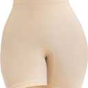 SHAPERX Tummy Control Underwear for Women  Mid-Waisted Seamless Shapewear Shorts Anti-Rolling Body Shaper Under Dresses (3XL, Beige)
