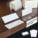ChanQnTon Acrylic Shelf Labels, L-Shape Book Shelf Labels, Price Tags, Sign Holder, Display Stand.20Pack 1.25x3.15inch with Paper Inserts&Double Sided Sticky Dots.for Library, School, Home, Office, Store