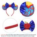 zhezesmila Shiny Mouse Ears Headband Snow White Scrunchies with Bow Princess Costume Headwear for Women Head Band Accessories for Carnival Party