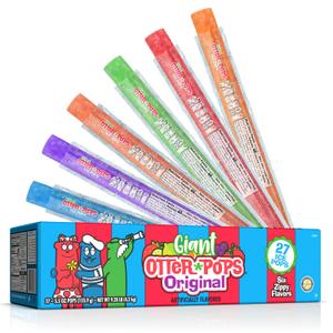 2 x Otter Pops, Giant Original 5.5oz, 27 Ice Pops, Six Zippy Flavors,Gluten free