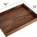 Wood Serving Tray with Handles,Farmhouse Wooden Tray for Ottoman,Decorative Serving Trays Platter for Breakfast in Bed,Lunch,Dinner,Appetizers,Patio, Coffee Table, BBQ,Party,Lap &Couch(16 Inches)
