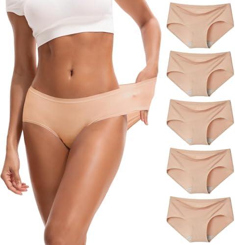 INNERSY Women's Soft & Thin No Show Modal Underwear Quick Dry Panties for Summer 5-Pack (Size: SY)