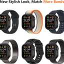 amBand 3 in 1 Metal Case Compatible with Apple Watch Series SE 3/SE 2/SE 6/5/4 44mm, W1 Protector Rugged Bumper with Watch Crown + Back Cover, Black