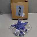 Sumind 9.8 x 11.8 Inch Christmas Star Tree Topper Glittered Star Metal Plug in Treetop Ornaments with Bow and 30 LED String Light for Christmas Tree Indoor Holiday Party Decoration(Blue)