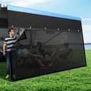 RV Awning Sun Shade Screen with Zipper, Upgrade 600D Oxford Top + 8.11oz Denser Mesh Bottom, 95% UV Protection, Easy Install Sunscreen Shade Complete Kits for Trailer Awning 9' x 19'3''