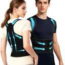 KNXWALT Posture Corrector for Women & Men, Back Brace Straightener with Adjustable Support, Relief for Neck/Shoulder/Back Pain, Scoliosis & Hunchback Correction, Breathable Mesh Design, M