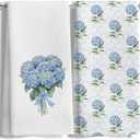 YLZlhb Spring Hydrangea Decor Kitchen Towels Set of 2, Spring Floral Hand Tea Towels for Bathroom Kitchen 16x24 Inch, Blue Hydrangea Decor