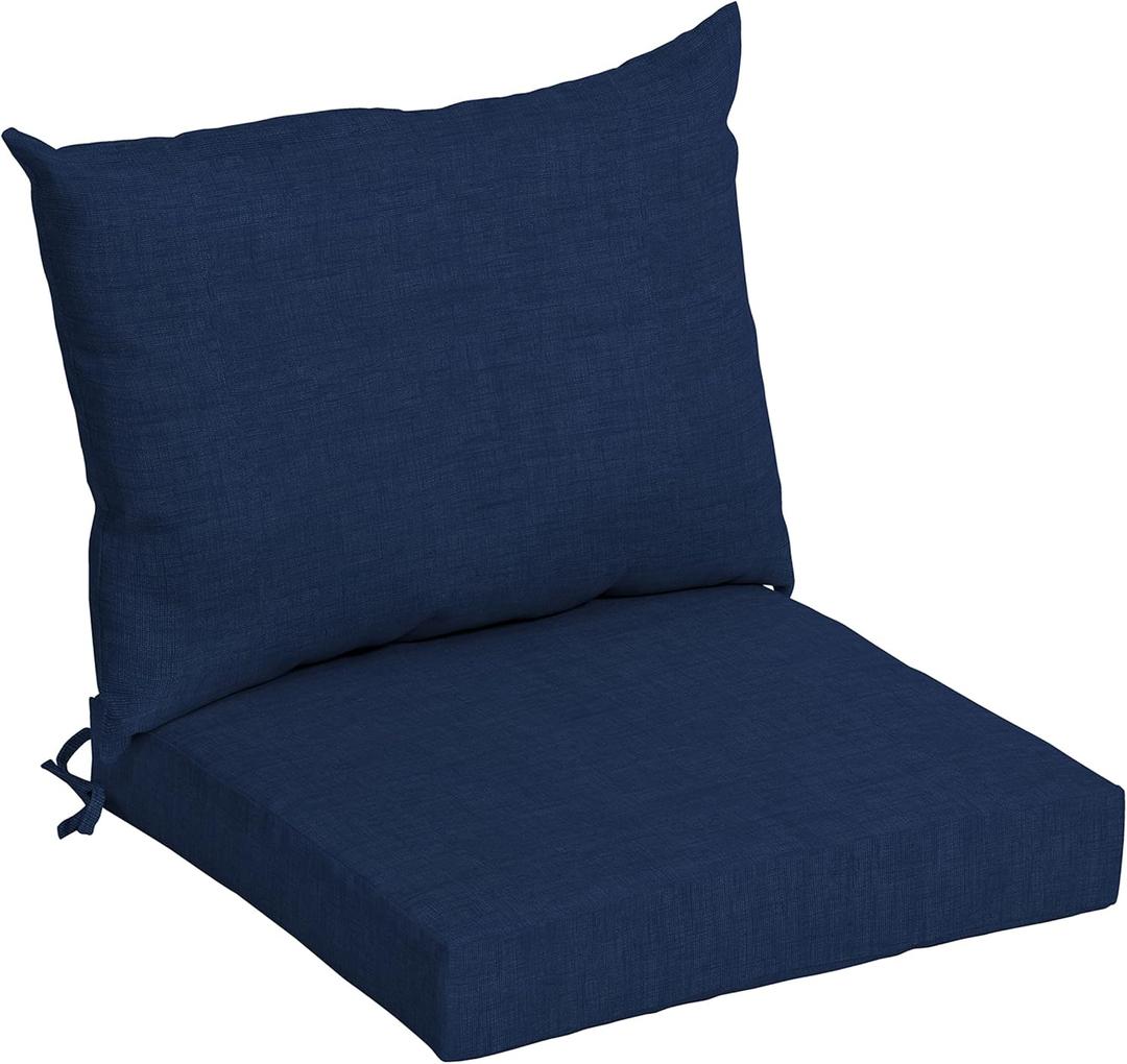 Arden Outdoor Dining Chair Cushion, 21 x 21, Rain-Proof, Fade Resistant 21 x 21, Sapphire Blue Leala